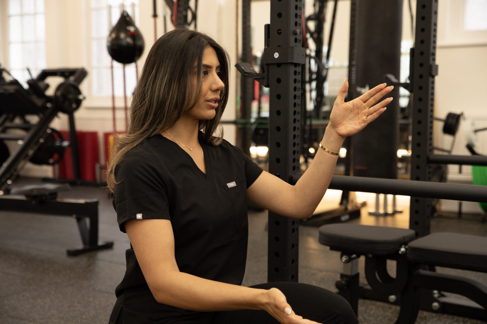 Axial physiotherapist in the studio